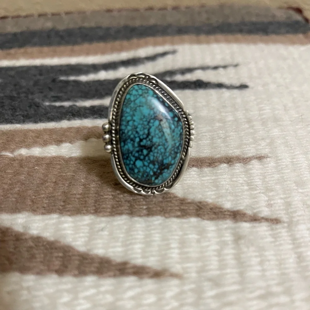 Turquoise Silver Ring - Picture 1 of 4